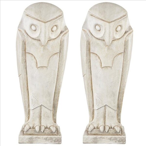 Polar Owl Sentinel Art Deco Cubist Bird Statue Sculptures Modern Large